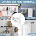 No Drill Curtain Rod Holders, Heavy Duty Self Adhesive Curtain Brackets Hooks, Adjustable Nail-Free Stick on Wall Hangers for Bathroom, Bedroom, Kitchen and Livingroom (14 Pack)