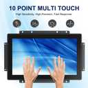 FHD Industrial Touch Monitor, 13.3 Inch Open Frame Touch Screen Display, 10-Point Capacitive Touch Monitor, VESA & Open-Frame Bracket Mounting for Kiosk and Mounting