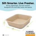 Kitty Sift Disposable Cat Litter Box Jumbo, 6 Count, Durable and Portable for Travel and Home, Eco-Friendly Disposable Litter Box Controls Odor