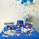 LaVenty Space Party Favor Space Themed Birthday Supplies Mini Notebook Stickers Wristbands Birthday Goodie Bag Fillers