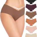 Altheanray Womens Underwear Bikini Silky Seamless Underwear for Women Panties Cheeky Invisible Hipster No Show Soft Stretch V Cut Women's Underwear, Pack of 6, S (AWB833S-NewColor)