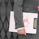 foedor Coquette Trendy Preppy Pink Bow Clipboard Folio with Storage,Initial H Clipboard Folio Personalized Teen Girl Gifts,Monogrammed Gifts for Women.Office School Supplies Teen Girl
