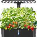 Hydroponics Growing System Kits,Smart Indoor Herb Garden with 24W LED Grow Light Planting Height Adjustablewith,12 Pods Plant Germination Kit,with Quiet Pump, Ideal Gift for All Ages