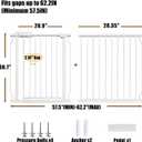 Extra Wide Baby Gates 57.5-62 Inch, Large Metal Safety Gate for Stairs, Doorways - No Drilling, Pressure Mounted Pet Gates for Kids & Dogs