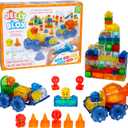 Jelly Blox Construction Site Set | Includes 75 Pieces | Toddler & Preschool Building Blocks Kids Can Squeeze, Stretch, Squish | MESH ACCREDITED | Safety Tested & Ouch-Free | Sensory Play Toy Ages 2+