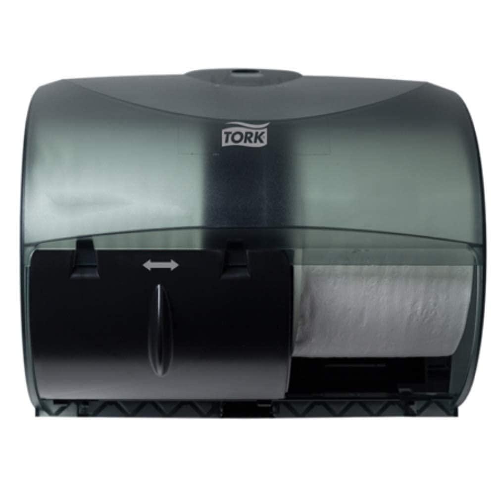 Tork OptiCore Twin Toilet Paper Roll Dispenser Black T11, High Capacity, 565728