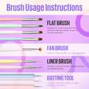 2 x MEFA Nail Art Brushes Set, 8 Pcs Nail Brushes for Nail Art and Nail Art Palette with Polish Brush, Extension Gel Brush, Liner Brush, Carved Brush, Dotting Pen, Builder Brush, Fan Brush for Home Salon (A-Macaron Color)