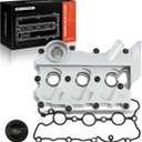 A-Premium Left Engine Valve Cover, with Gasket & Bolts, Compatible with Audi A4 2006-2008, A6 2005-2008, V6 3.2L Gas, Replace # 06E103471G, 06E103471F