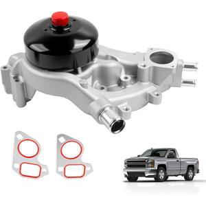 AW6009 Water Pump Kit with Gasket Compatible with 2007-2020 Silverado 1500/2500/3500, Tahoe, Suburban, Sierra, Yukon, Escalade, Rainier Canyon with 4.8L 5.3L 6.0L 6.2L V8 Replaces 45010, 252-901