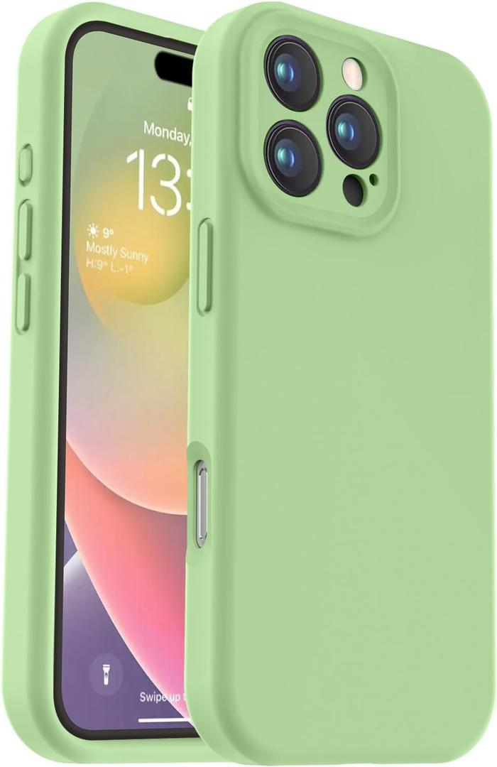 Vooii Compatible with iPhone 16 Pro Max Case, Liquid Silicone Upgrade [Camera Protection] [Soft Anti-Scratch Microfiber Lining] Shockproof Phone Case for iPhone 16 Pro Max 6.9 inch - Matcha