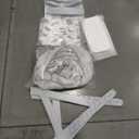 Wooden High Chair with Tray, Adjustable High Chair for Babies Toddler Adult, Convertible Baby Highchair, 5 Point Safety Harness & Soft Cushion & 3 Toys, Adjustable Footrest & Infant Bouncer, Grey