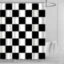 72x72 Inches Black and White Checkered Shower Curtain Cute Retro Checkerboard Vintage Aesthetic Theme Children Baby Shower Bathroom Decorations Polyester Fabric Bathtub Supplies