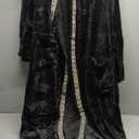 FashGudim Mens Robes Big and Tall with Hood Two-Tone Flannel Fleece Contrast Bathrobe Full Length Plush Long Robe House Coat, 4XL