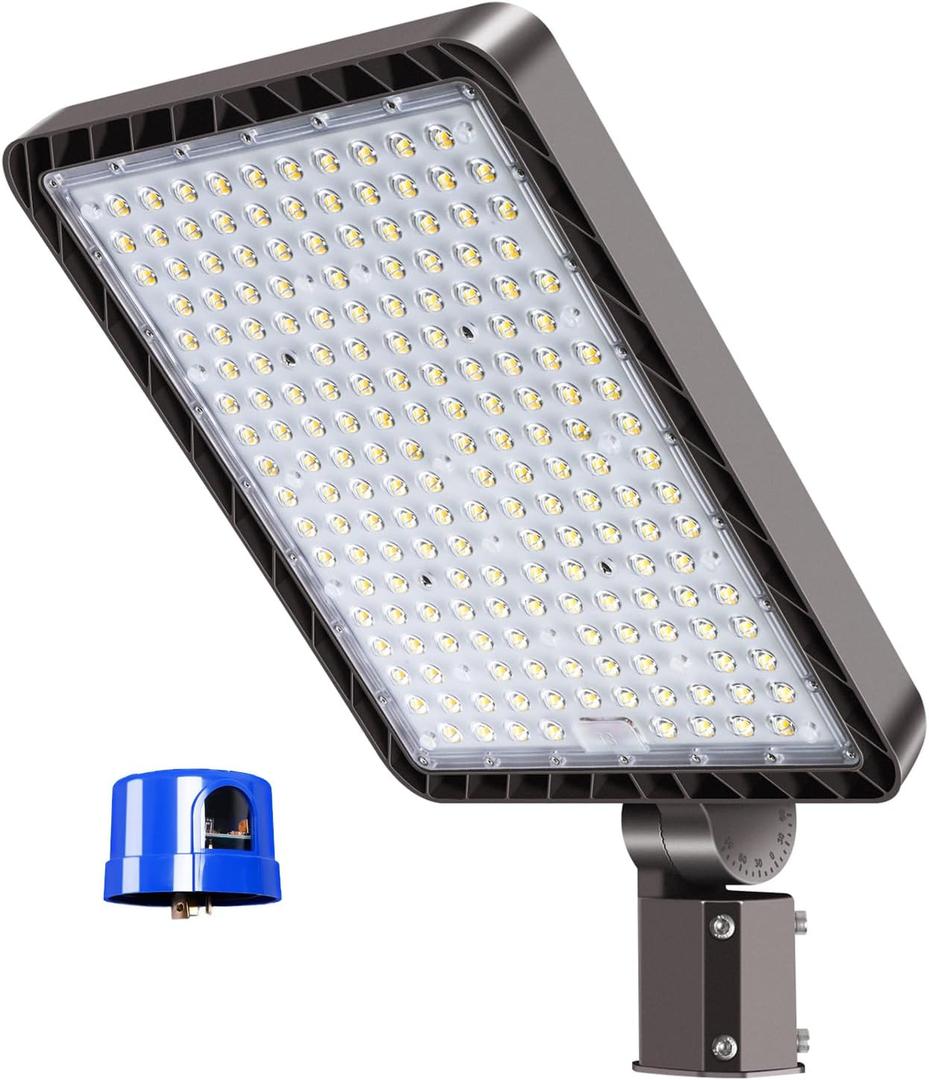 480W LED Parking Lot Light Outdoor 72000LM 85V-277V Dusk to Dawn LED Building Flood Lights Commercial 5000K Slip Fitter Street Pole Lights IP65 Waterproof Large Area Shoebox Barn Lighting