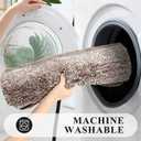 Pauwer 3 Piece Bath Mat Set, Non Slip Plush Bathroom Rugs, Absorbent Shaggy Bathroom Rug Set with U-Shaped Contour Toilet Mat, Brown, 18"x26"+20"x32"