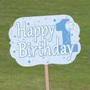 Beistle 3 Piece Happy 1st Birthday Yard Signs With Wooden Stakes - Durable Cardstock - Outdoor Lawn Party Decorations and Supplies, 24" x 14.5"