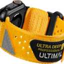 ULTIMAL Compatible witch Apple Watch 3/2/1 Series 11/10/9/8/7/6/5/4/SE/SE2/SE3,Nylon velcro Stars-Stripes Flag Woven Strap for men 49mm 46mm 45mm 44mm (Yellow)