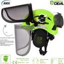 Forestry Safety Helmet Chainsaw Helmet with Mesh Face Shield and Ear Muffs 3 in 1 Forestry Hard Hat, Medium