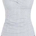ZAFUL Tankini Swimsuits for Women Tummy Control High Waisted Twist Front Ruched Two Piece Bathing Suit (XXL)