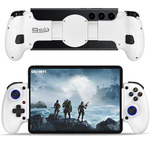 arVin Wireless Gamepad Controller for Android/Tablet, iPad/iPhone Game Controller for Xbox Cloud Gaming/PS Remote Play/Steam Link/CDD Mobile/Minecraft/Roblox-with Hall Joystick/Trigger/Turbo/Macro key (Standard Version, White)