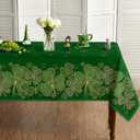 Horaldaily St. Patrick's Day Tablecloth 5270 Inch Rectangular, Green Shamrock Celtic Knot Relief Style Washable Seasonal Table Cover for Party Picnic Dinner Decor