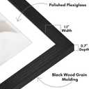 Americanflat 28x40 Poster Frame with Polished Plexiglass - Use as 24x36 Frame with Mat or Display 28x40 Photo Without Mat - Hudson Collection - Wide Picture Frames for Wall Display - Black