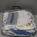 Nanko Blue Floral Comforter Set Queen Size 3 Pcs, White Flower Leaf Printed Pattern Spring Soft Microfiber Alternative Duvet, Vintage Farmhouse Lightweight Bedding Set Bed in a Bag for Women Men 90x90