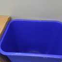 Amazon Basics Rectangular Commercial Office Wastebasket, Easy to Clean, Lightweight, 10 Gallon, Blue, Recycle Logo