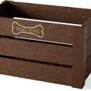 Hope Haven Wooden Dog Toy Bin  Chew-Resistant Toy Storage Box  Large Capacity Basket for all Pet Accessories  Heavy Duty, Pet-Safe Design for Organizing Dog Toys, Leashes, Treats, and More