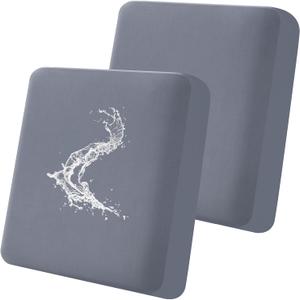 Smiry Waterproof Couch Cushion Covers, Stretch Washable Sofa Cushion Cover, Soft Sofa Slipcover Elastic Non-Slip Furniture Protector for Pets, Kid (2 Pack, Grey)