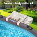 2 Sets of Poolside Storage Baskets with Cup Holders - Perfect for 3-Inch or Smaller Top Rails - Above Ground Pool Accessories - Fit for Most Above Ground PoolGrey (Gray)