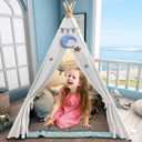 Teepee Play Tent for Kids with Carry Case, Foldable Girls Playhouse Toy Tent, Gift for Baby Toddler to Play Game Indoor and Outdoor
