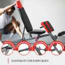 Finer Form Multi-Functional FID Weight Bench for Full All-in-One Body Workout Hyper Back Extension, Roman Chair, Adjustable Ab Sit up Bench, Incline Decline Bench, Flat Bench