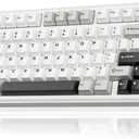 SOLAKAKA A75 75% Wireless Mechanical Keyboard, Hot Swappable Gaming Keyboard with Multifunction Knob & RGB, Gasket Mounted Creamy Keyboard, PBT Keycaps, Compact Layout for Win/Mac/PC