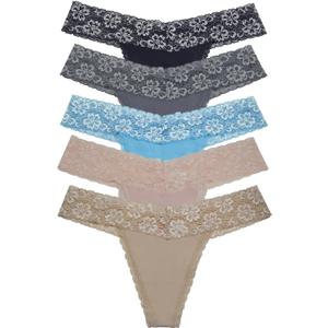 Womens Lace Cheeky Underwear Thongs Panties Lingerie for Sleep Lounge Beach Wear Shorts (Large)