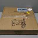 PASAMIC Collapsible Wagon 220 lbs, Heavy Duty Wagon Carts Foldable, Portable Wagons for Groceries, Beach Cart with All-Terrain Wheels & Drink Holders, Utility Wagon for Shopping, Sports, Camping,Black