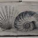 VAYIMDH Large Blue Seashell Canvas Wall Art, Coastal Nautical Artwork for Living Room 29"x58"