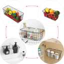 XINFULL 3 Pack Wire Storage Baskets Household Metal Wall-Mounted Containers Organizer Bins for Kitchen Bathroom Freezer Pantry Closet Laundry Room Cabinets Garage Shelf, Medium