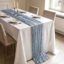 3 Pack Dusty Blue Cheesecloth Table Runner 21 x 120 Inch Boho Gauze Sheer Table Runner 10FT Long for Wedding Baby Shower Bridal Shower Easter Holiday Birthday Home Home Decoration Decor
