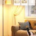 Rattan Floor Lamp for Living Room, Upgrade Packaging & Bulb, Boho Floor Lamp with Remote Control, Adjustable Height and 360 Rotation, Farmhouse Arc Floor Lamp for Bedroom, Study, Workroom