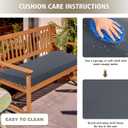 Outdoor Bench Cushion Waterproof 45"x18" Fade-Resistant Patio Furniture Cushion with Ties for Porch Swing, Loveseat, or Indoor Bench Replacement, Dark Grey