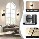 Wall Sconces Set of 2, Farmhouse Vanity Lights Fixtures for Bathroom, 2-Light Modern Bath Wall Mount Lamp with Glass Rods Shade for Hallway, Living Room, Mirror, Kitchen