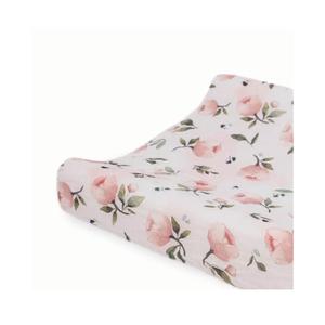 Little Unicorn 100% Certified Organic Changing Pad Cover | Extra Soft & Breathable Muslin Fabric - Watercolor Floret