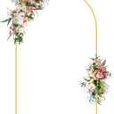 Wokceer Wedding Arch Backdrop Stand 8 FT Gold Metal Chiara Backdrop Stand for Wedding Ceremony Birthday Party Bridal Shower Floral Balloon Arch Decoration