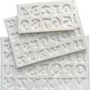 3-Piece Cooper Letters & Numbers Silicone Mold Set for Various Crafts - Perfect for Fondant Cakes, Chocolate, Resin, Gumpaste & DIY Creations
