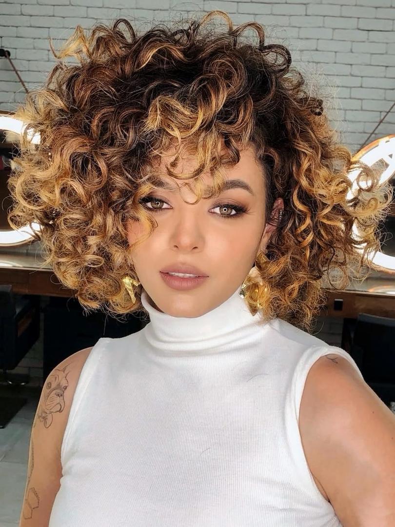 Gowit Gogo Curl Crochet Hair 8 Inch 6 Packs Short Curly Crochet Hair for Black Women Ombre Brown Blonde Deep Ocean Wave Synthetic Crochet Braids (8inch,T3027)
