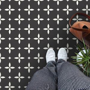 MORCART Peel and Stick Floor Tile Star Waterproof Vinyl Flooring DIY Flooring for Bathroom, Kitchen, Fireplace, Pet House, Stairs, Bedrooms, Wall, Store(20PCS,7.87" x 7.87", Black)