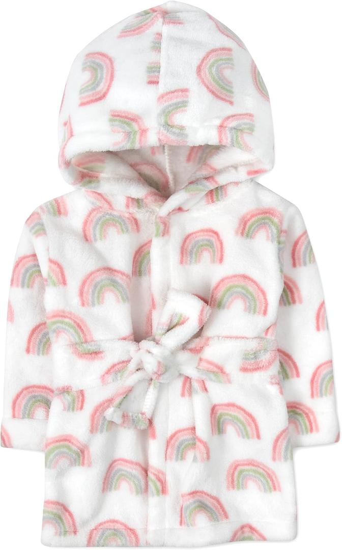 Baby Essentials Baby and Infant Bath Robe with Hood and Baby Beach Cover Up for Boys and Girls 0-12 Months (Radiant Rainbows)