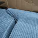 75" Folding Sofa Bed Convertible Futon, Twin Size Sleeper Couch, Washable Velvet Corduroy Cover & High-Density Foam, 2-in-1 Floor Mattress, No Assembly for Living Room/Dorm Blue, 75*35*6 inch