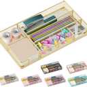 Desk Drawer Organizer Tray, Office Drawer Organizer, Desk Accessories & Workspace Organizers, Suitable for Tools, Pencils, Office Supplies Storage (Gold)